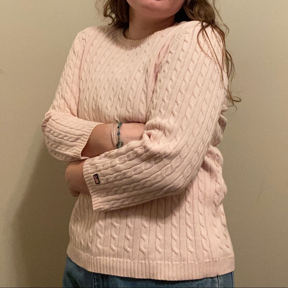 Polo Ralph Lauren baby pink cable knit sweater s L